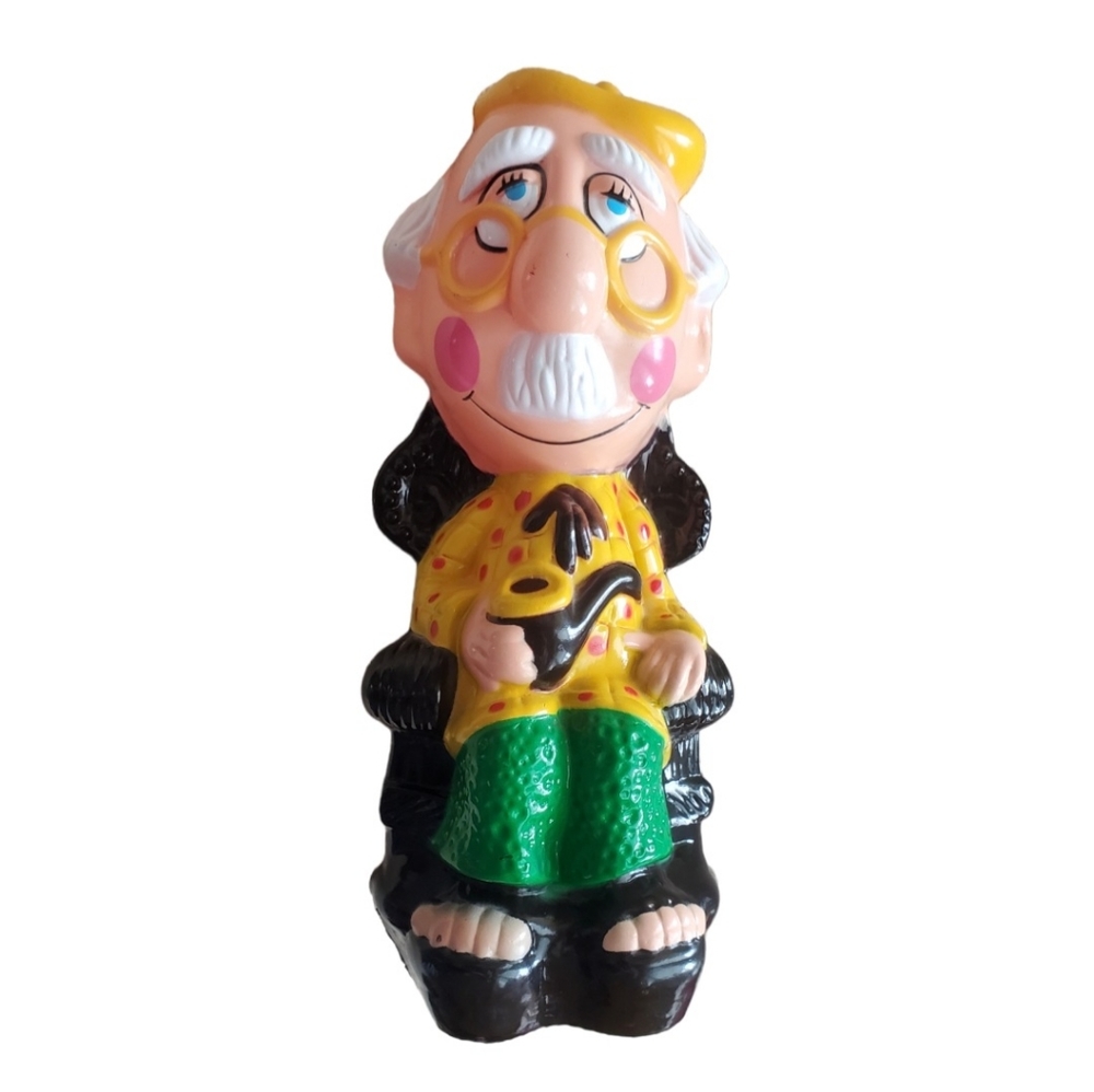 Vintage Blow Mold Grandpa Coin Bank